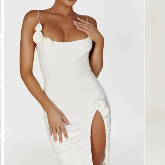 Meshki Nevaeh Rose Midi Dress White XXS - Picture 4 of 7